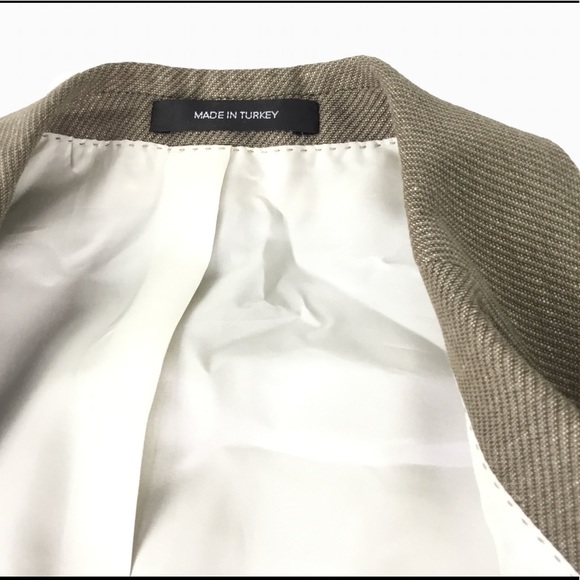 Hugo Boss NWOT Linen Wool Blend Blazer in Wheat. Sz. 42L - Picture 7 of 9